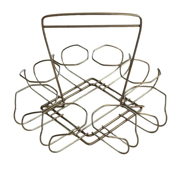 Jeannette Glass Atomic 10 Piece MCM Vintage Bar Set Glasses Ice Bucket Carrier - Picture 12 of 13